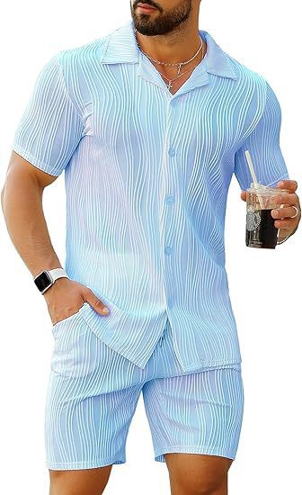 Men'S Fashion Outfits - Men's 2 Piece Outfits Short Sleeve