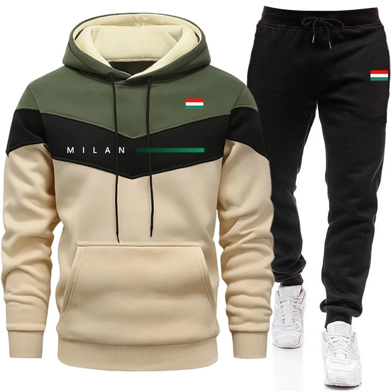 Mens Fashion Urban - Italy Fashion Men's Hoodies Set Daily
