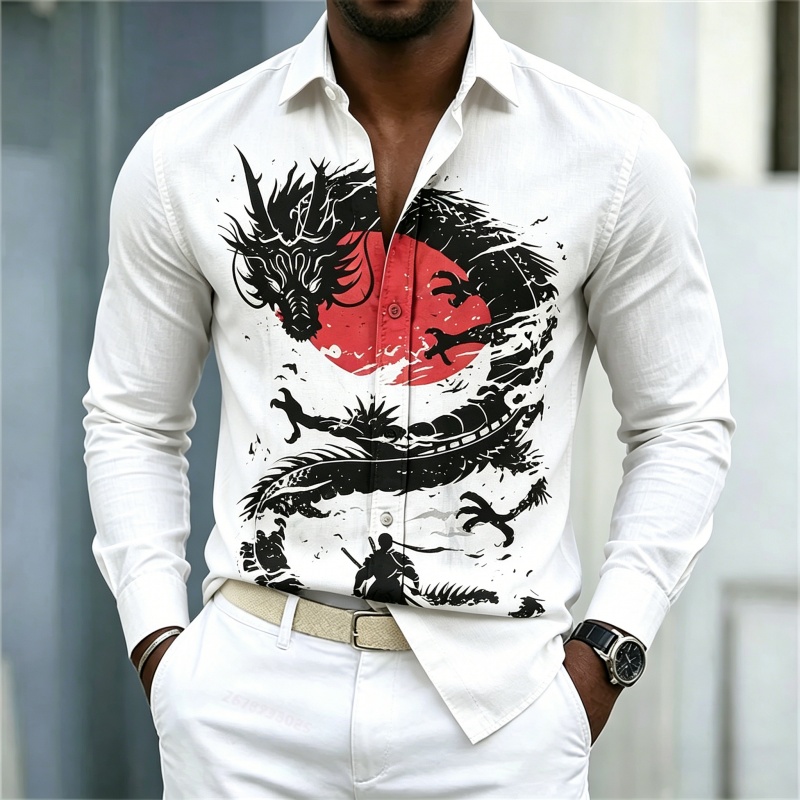 Men'S Fashion Outfits - 2026 New Men's Shirt White Black