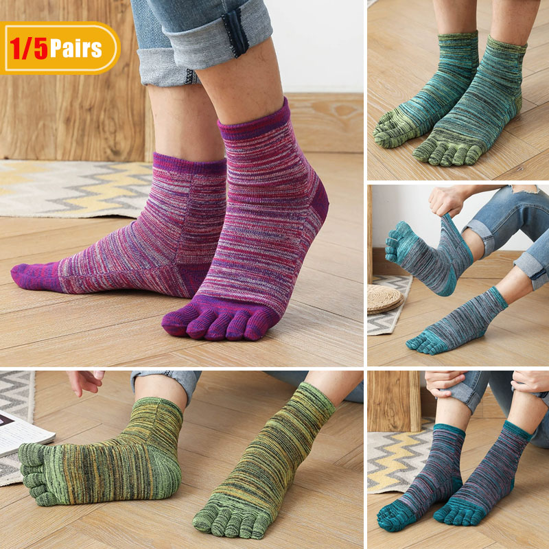 Men'S Fashion Old Money - 1/5 Pairs Man Colorful Toe Happy