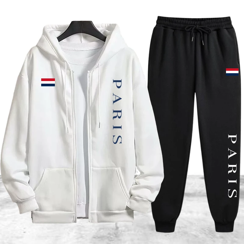 Paris Printing Men's Tracksuit - đánh giá và giá Mens Fashion Zip Up