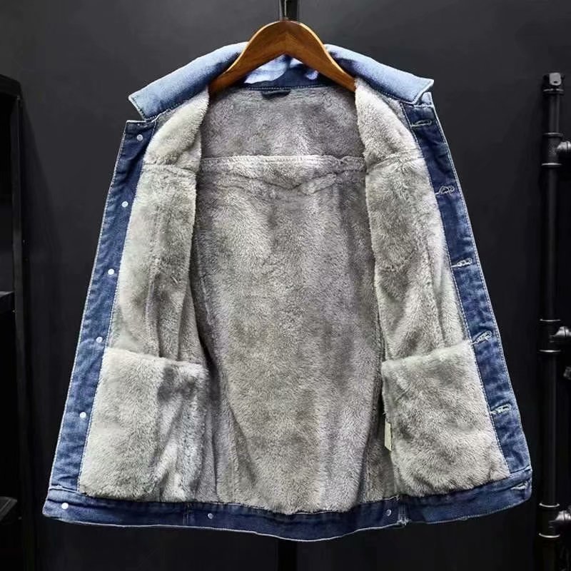 Men Fleece Lined Denim Jacket  - đánh giá và giá Sherpa Jacket Fleece
