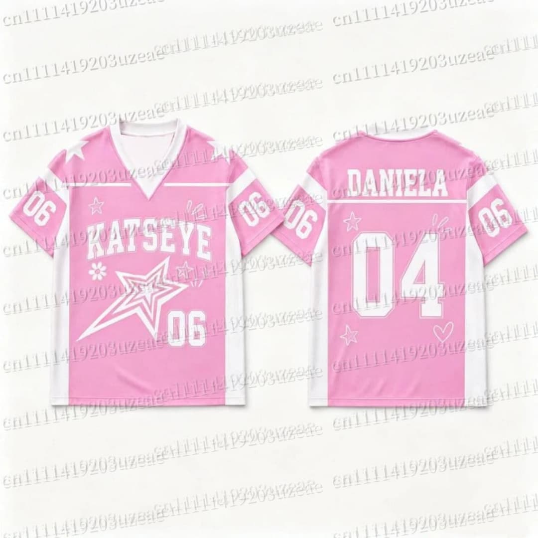 KATSEYE Pink Star Graphic T Sh - đánh giá và giá Men'S Fashion Pink Shirt