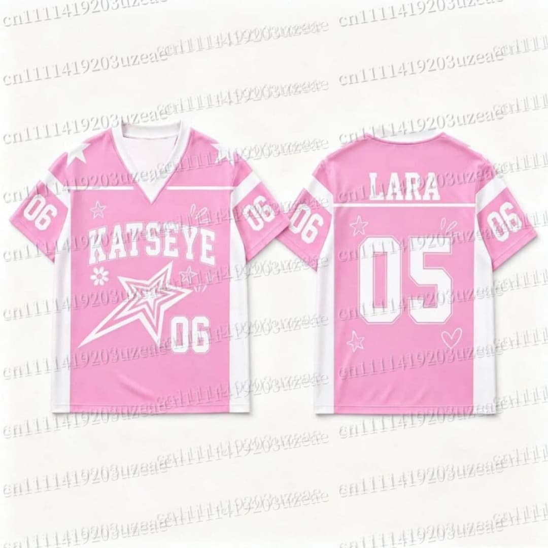 KATSEYE Pink Star Graphic T Sh - đánh giá và giá Men'S Fashion Pink Shirt
