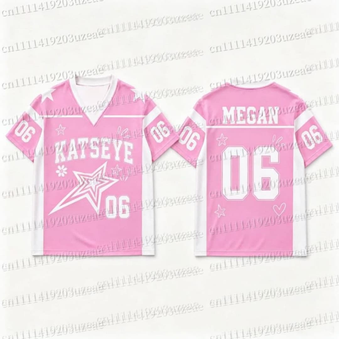 KATSEYE Pink Star Graphic T Sh - đánh giá và giá Men'S Fashion Pink Shirt