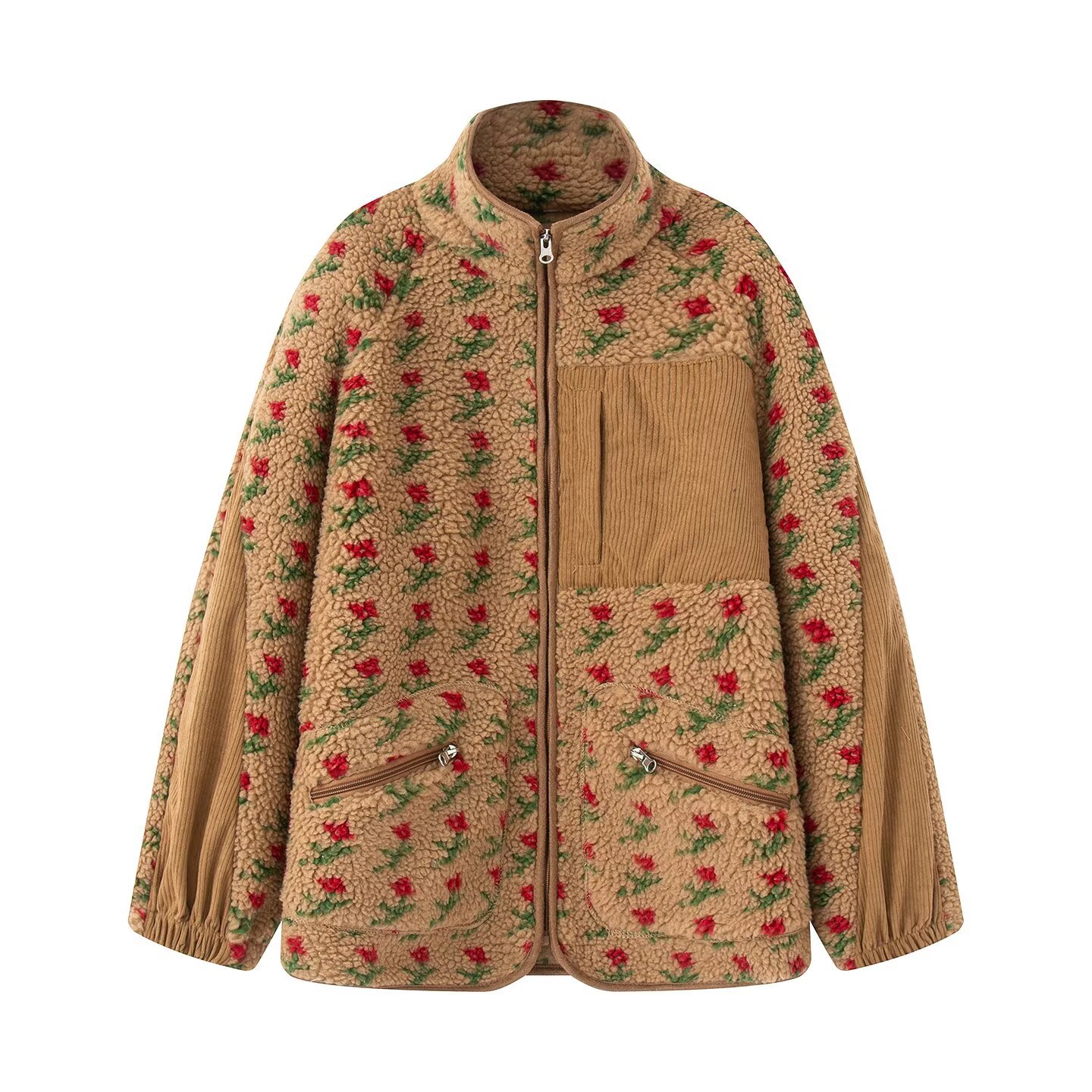 Fashion Floral Jacket For Wome - đánh giá và giá Sherpa Jacket Fleece