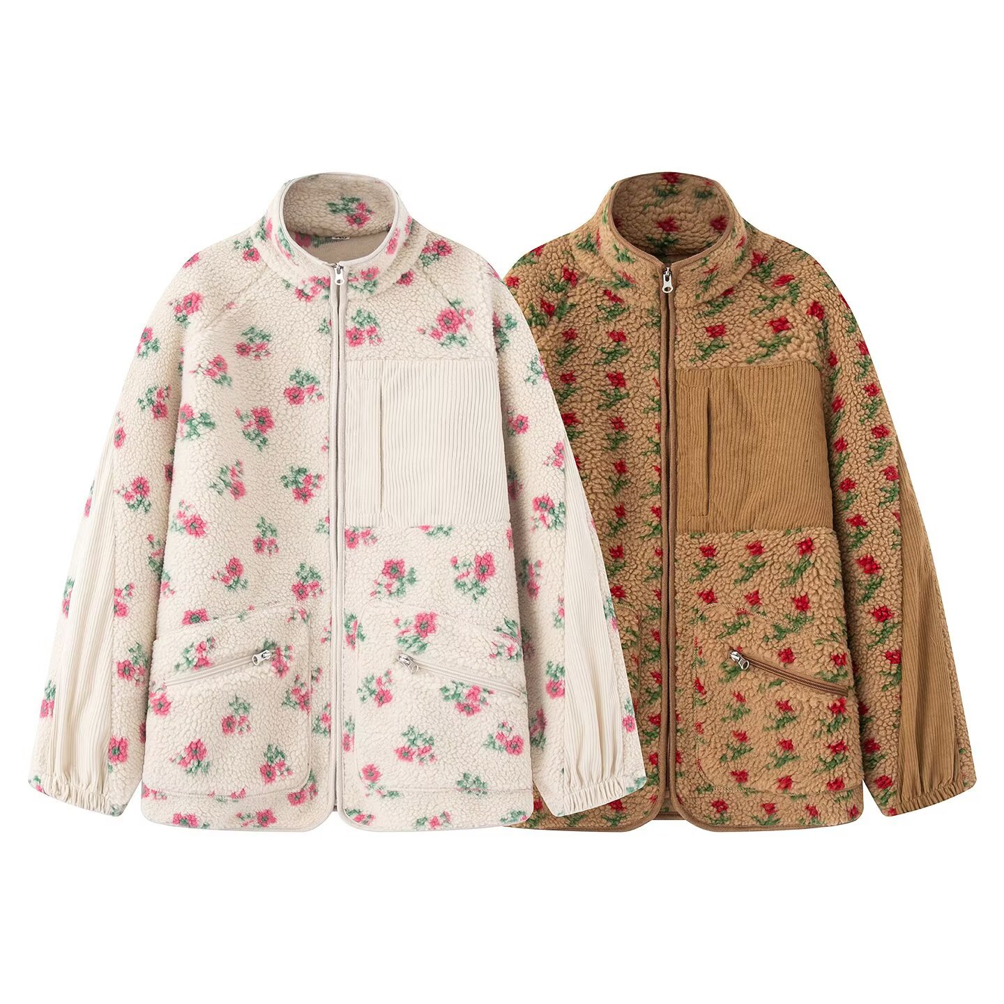 Fashion Floral Jacket For Wome - đánh giá và giá Sherpa Jacket Fleece