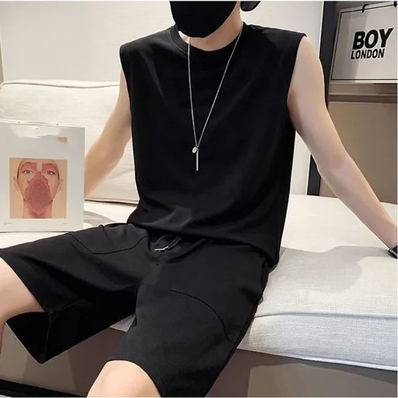 Men Solid Sleeveless Tank Top  - đánh giá và giá Track Suit Men