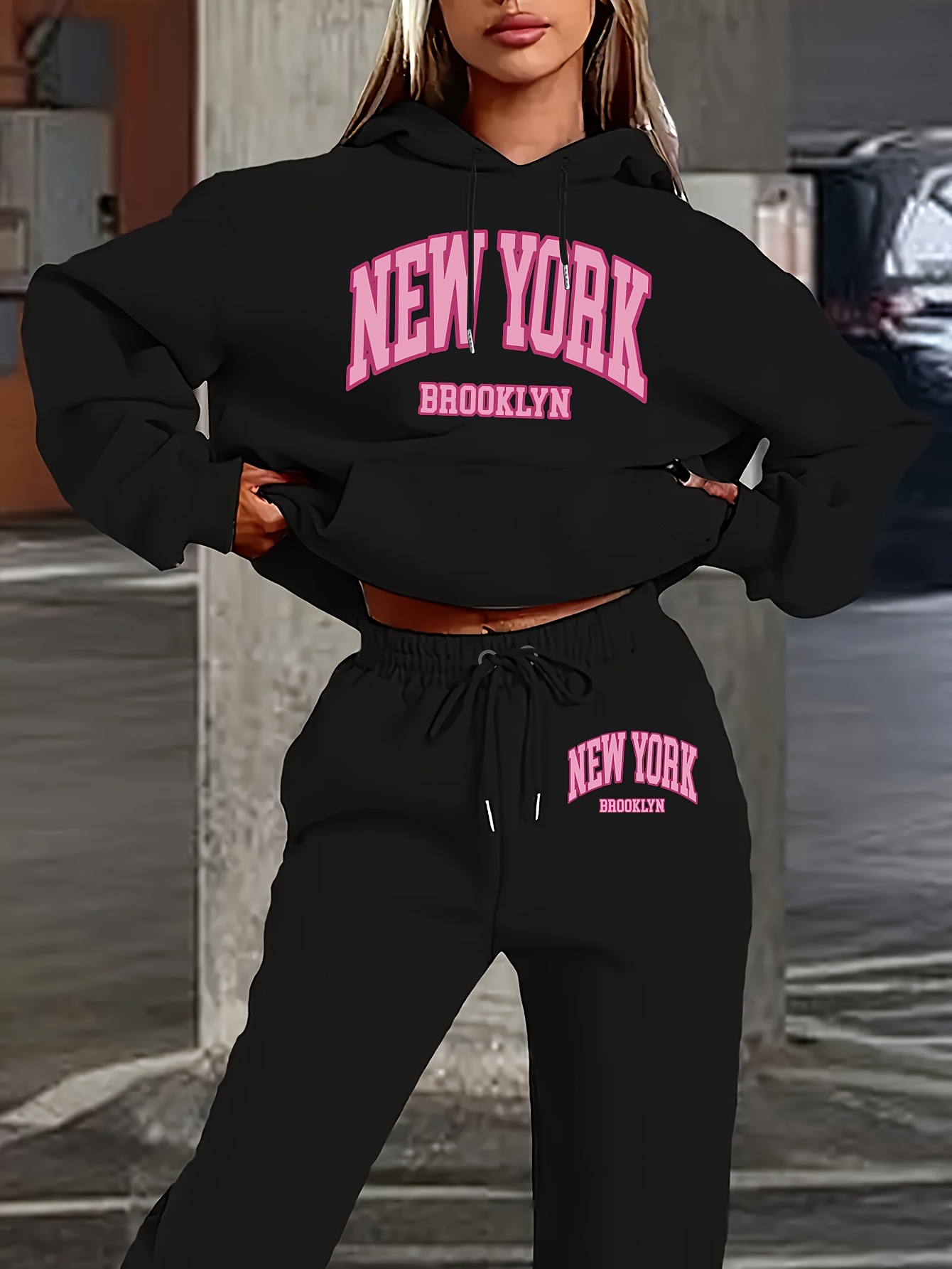 Women 2Pcs Letter Print Outfit - đánh giá và giá Track Suit Men