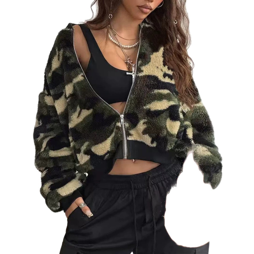 Women's Camo Fleece Cropped Ja - đánh giá và giá Sherpa Jacket Fleece