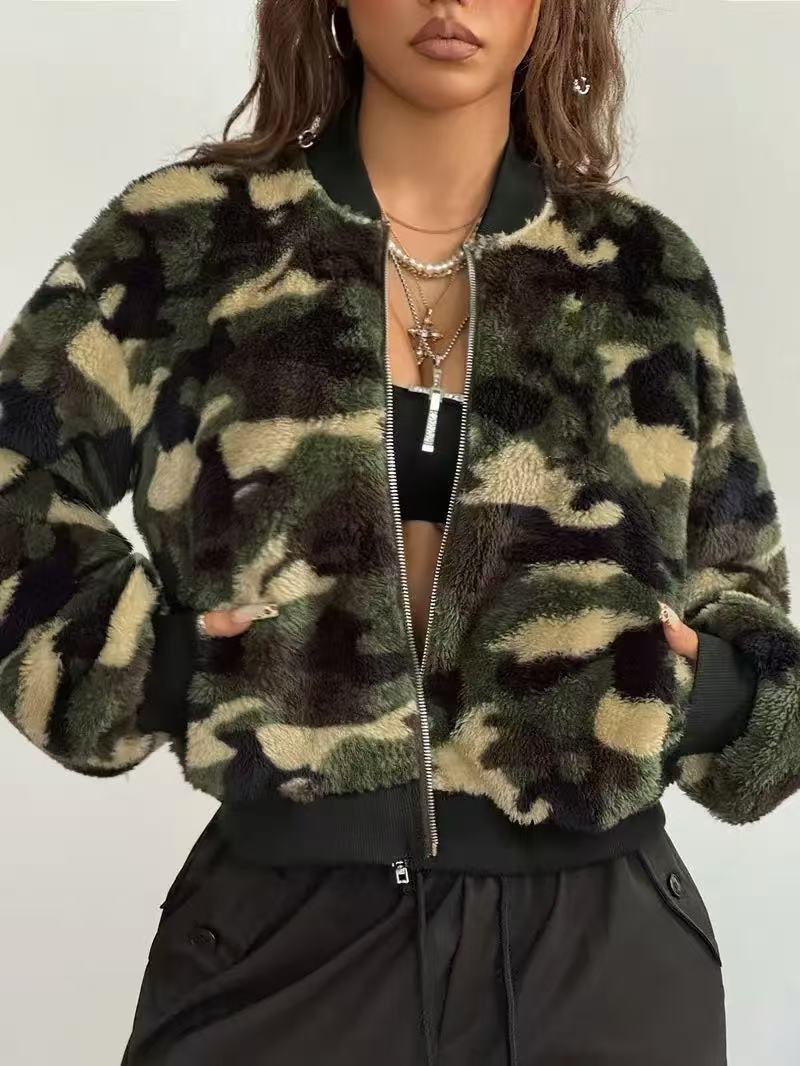Women's Camo Fleece Cropped Ja - đánh giá và giá Sherpa Jacket Fleece