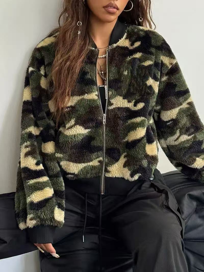 Women's Camo Fleece Cropped Ja - đánh giá và giá Sherpa Jacket Fleece