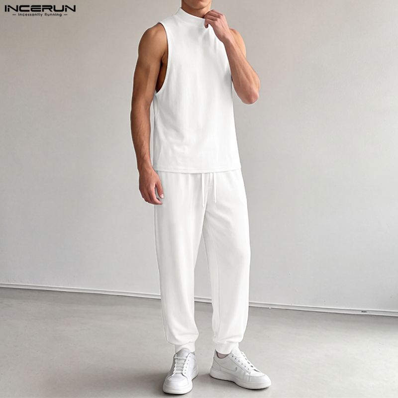 INCERUN Men Sets Solid Color T - đánh giá và giá Track Suit Men
