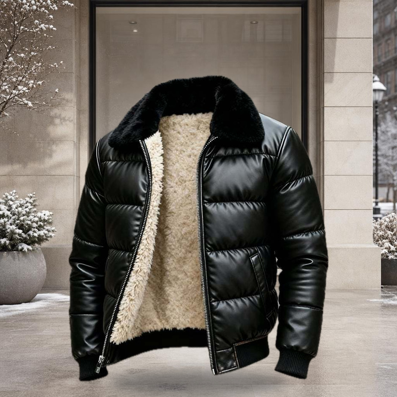 Men PU Leather Biker Jacket Th - đánh giá và giá Sherpa Jacket Fleece