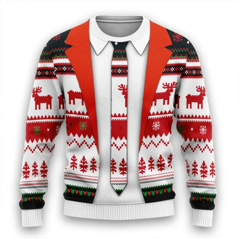 3d Print Fake Tie Suit Sweatsh - đánh giá và giá Men'S Fashion Xmas Party