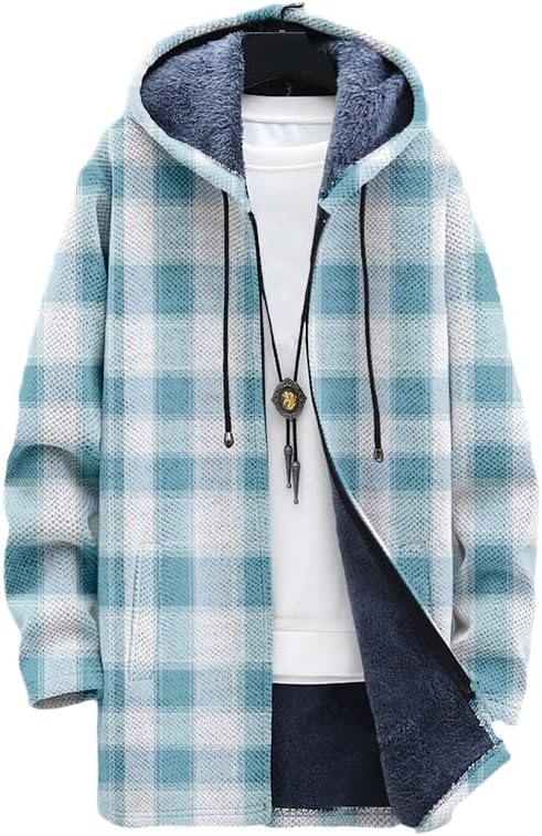 Men's Plaid Cardigan Oversized - đánh giá và giá Sherpa Jacket Fleece
