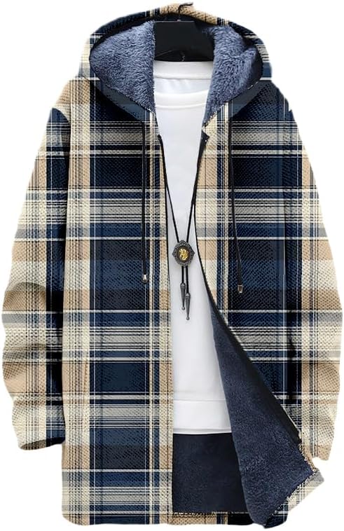 Men's Plaid Cardigan Oversized - đánh giá và giá Sherpa Jacket Fleece