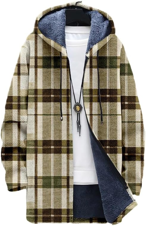 Men's Plaid Cardigan Oversized - đánh giá và giá Sherpa Jacket Fleece