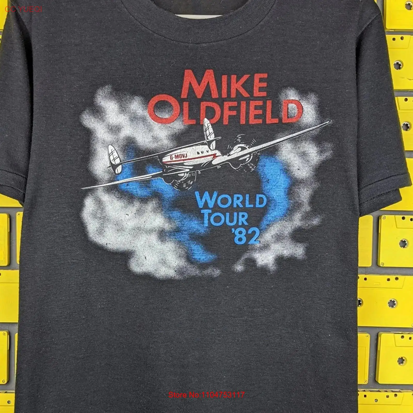 Mike Oldfield WORLD TOUR black - đánh giá và giá Mens Fashion Black Shirt