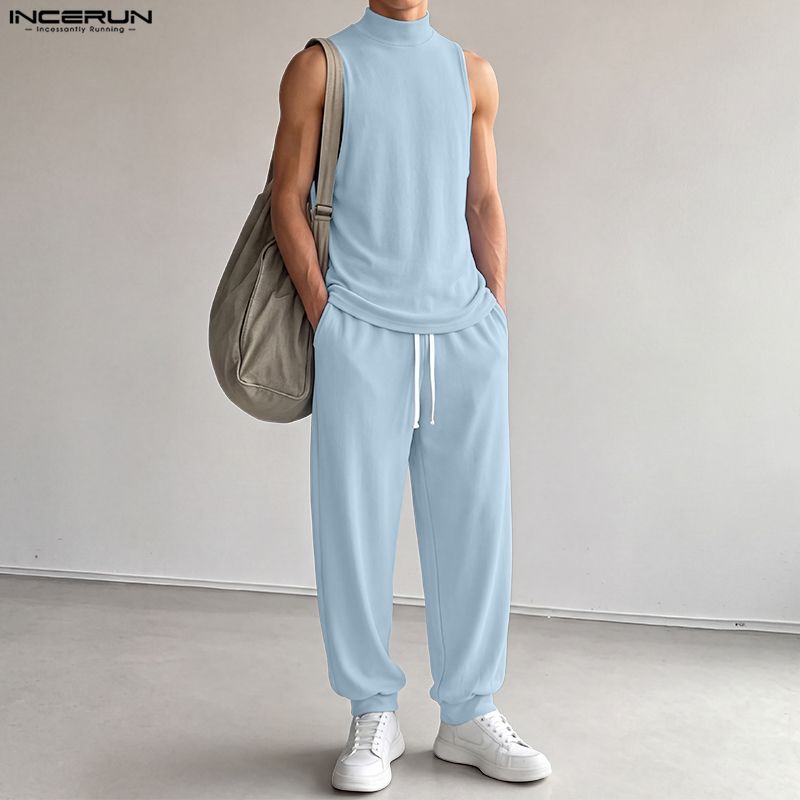INCERUN Men Sets Solid Color T - đánh giá và giá Track Suit Men