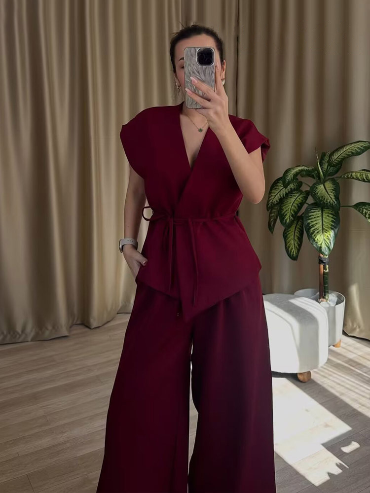 HH Women Pants Suit Solid V-Ne - đánh giá và giá Belt Mens Fashion