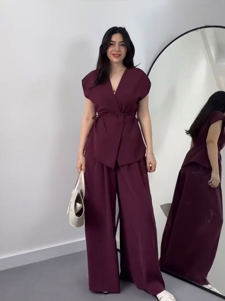 HH Women Pants Suit Solid V-Ne - đánh giá và giá Belt Mens Fashion