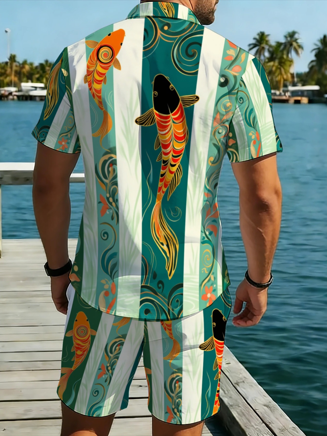 Traditional Lucky Fish Graphic - đánh giá và giá Track Suit Men